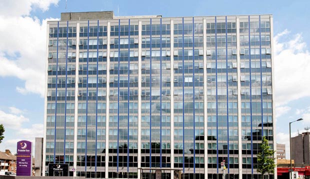 Exterior of Premier Inn London Hendon (The Hyde) hotel